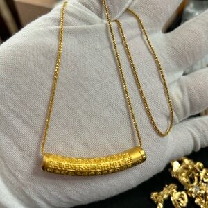 Gold-Tone Scroll Pendant Necklace - Women Jewelry